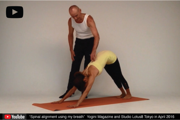 "Spinal alignment using my breath" Yogini Magazine and Studio Lotus8 Tokyo in April 2016
