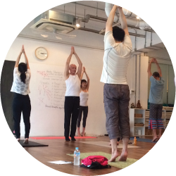 Tedd Surman teaching Tadasana at Lotus 8 Yoga studio in Tokyo, Japan