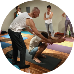 Tedd Surman teaching Utkatasana at Paia Yoga studio in Maui, Hawaii